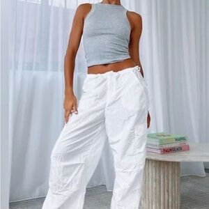 Women's White Cargo Pants